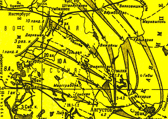 Августовская операция 1915 карта